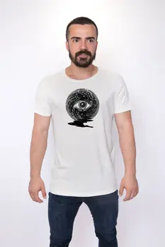 

Angemiel Wear Space Eye Cotton White Men 'S T-Shirt