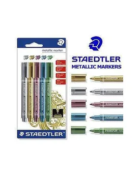 

MARKERS METAL STAEDTLER BLISTER 5 UNDS GOLD SLIVER NETWORK BLUE AND GREEN