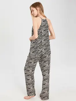 

İp Asklı Patterned Viscose Pajamas set