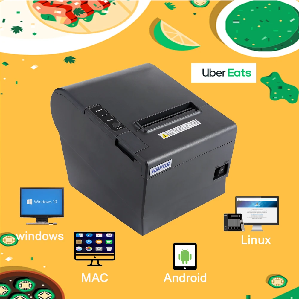 Stampante Termica Pos Da 3 Pollici Con Ricevuta Termica 80Mm Stampante Termica Compatibile Wifi/Bluetooth/Ethernet