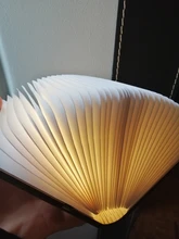 Table-Lamp Desk Led-Book Night-Light Wooden Magnetic Home-Decoration Foldable Creative