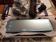 E-ACE 10 Inch Touch Car Dvr Streaming Media Mirror Dash Cam FHD 1080P Video Recorder