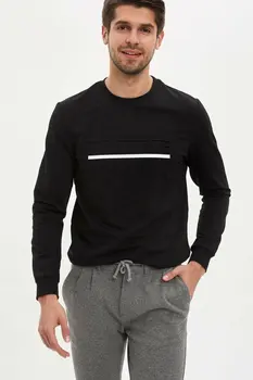 

DeFacto Man's Cool Black Sweatshirt Men's Spring Casual Hoodies Men's Long Sleeve Sweatshirts Men's Hoodie TopsM7707AZ20SP