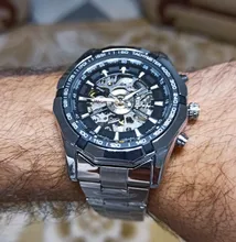 Winner-reloj mecánico automático para hombre, reloj de esqueleto de oro, Vintage, de marca superior, de lujo