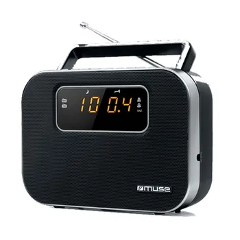 

Muse m-081 r black analog radius fm/am Portable with built-in speaker screen and battery