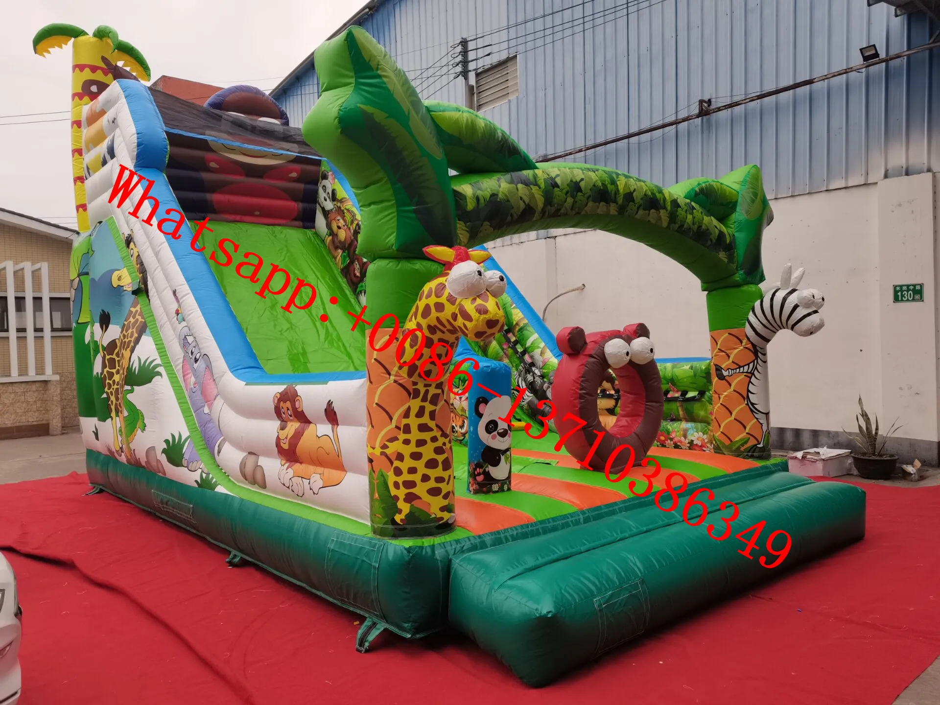 

Jungle Animal Park Inflatable Slide Combination Trampoline