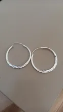 DOTEFFIL-pendientes de aro de Plata de Ley 925 para mujer, círculo redondo de 40/45/50mm, joyería para fiesta de compromiso