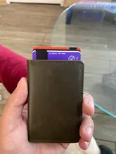 Bycobecy de tarjeta de crédito titular de la cartera de las mujeres de los hombres de Metal RFID Vintage bolso de cuero de poliuretano Crazy Horse Banco titular de caso