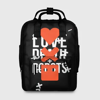 

Women's backpack 3D love death robots (LDR)