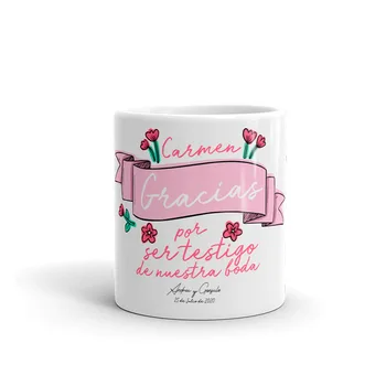

Gift Cup mugs for Witnesses wedding. Model Pink.