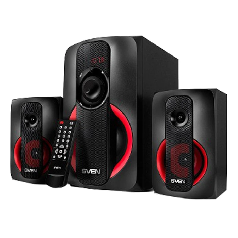 Колонки для компьютера SVEN AC MS -304, черный (напольная; 20 Вт; Bluetooth; SD/MMC; MP3/WMA; LED дисплей; поворотные ре
