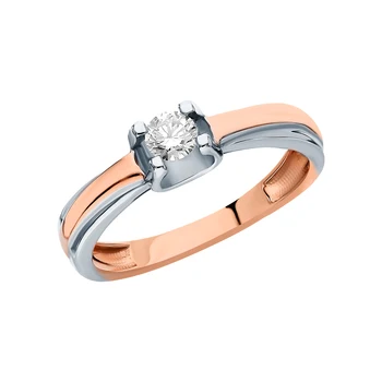 

Gold ring with diamonds sunlight sample 585