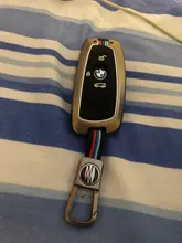 Aleación Galvanizada coche llave inteligente Fob caso de la cubierta de la piel para BMW Serie 3 4 5 320i 530i 550i F20 F21 F30 F31 F25 F01 F02 coche caso clave