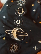 Women's T-Shirts Short-Sleeve Embroidery Black Top White Fashion-Star Korean Casual O-Neck