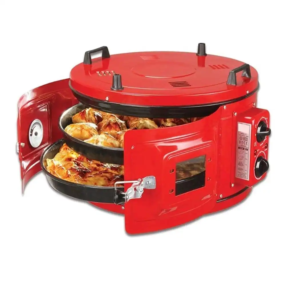 Red Color Commercial Round Countertop 220v Drum Oven Bakery Pastry