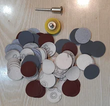 Discos de lijado de 1 pulgada + almohadilla de lijado de bucle, 1 pulgada + 1/8 pulgadas, conjunto mixto de lija, 100 Uds.