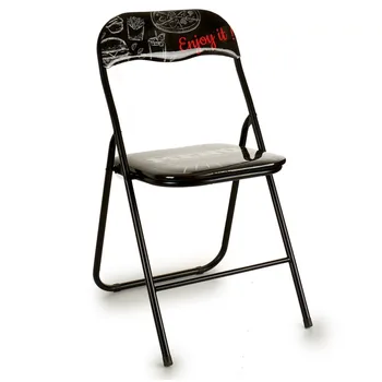 

Steel Folding chair with Backrest and Seat Padded. Includes Studs in The Non-Slip Feet