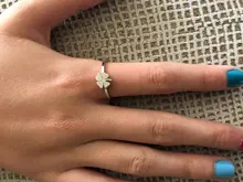 DOTIFI-Anillo de diseño de trébol para mujer, de acero inoxidable 316L, joyería de lujo para fiesta/boda R315