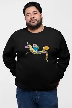 

Angemiel Wear Unicorna Overlapping Finn And Jack Black Men 'S Sweatshirt
