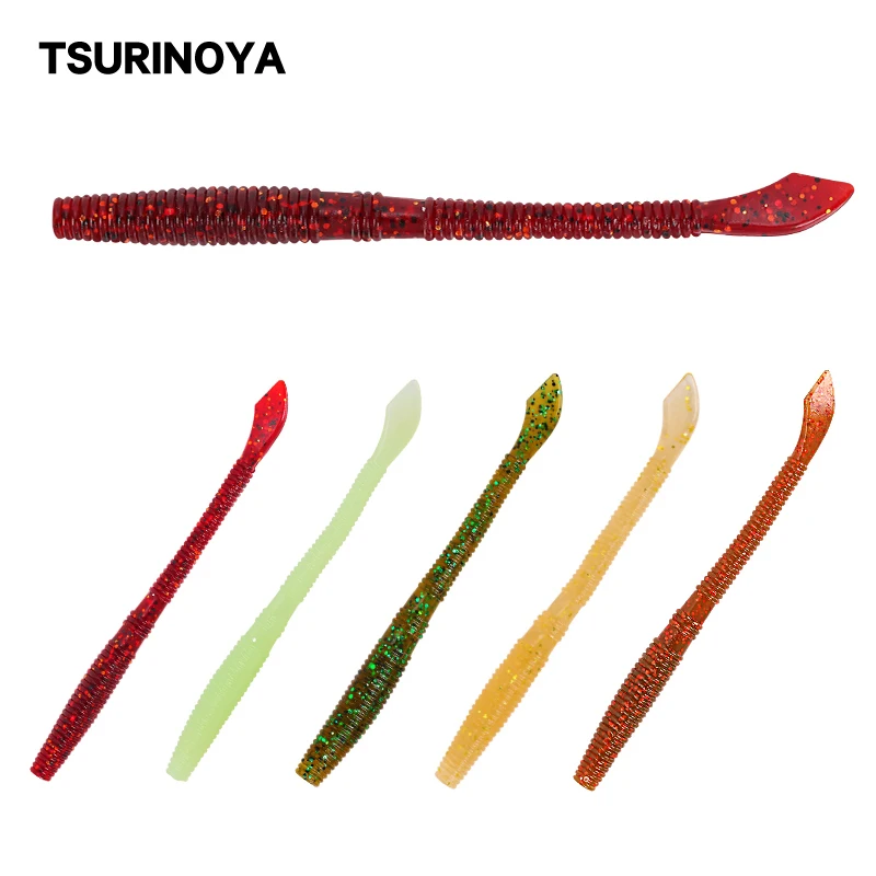 Мягкая рыболовная приманка TSURINOYA 95 мм/2 5 г искусственная в виде червя на окуня 8