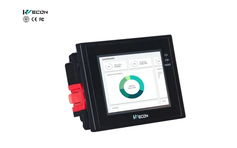 Wecon LEVI-2043E панель HMI небольшого размера связывается с большинством брендов ПЛК