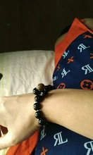 Ónix negro Natural con ojo de tigre piedra perlas pulsera de la joyería de los hombres 12 constelación de Leo los amantes pulsera Energy Balance