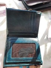 Cuzdan-cartera corta de cuero genuino para hombre y mujer, monedero masculino, tarjetero para licencia de conducir