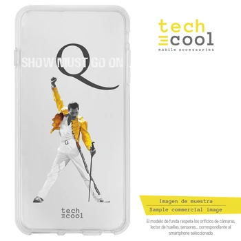 

FunnyTech®Stand case for Samsung Galaxy Note 8 Silicone L Freddie Mercury Queen "Show must go on" Clear