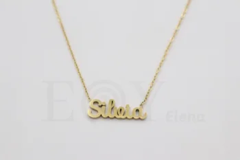 

Collar De Acero Inox Con Nombre De Silvia Color Dorado Alta Calidad Envió Desde España