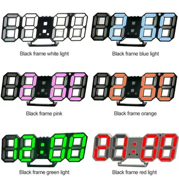 

2020 Modern Explosion of 3D Stereo LED Digital Wall Alarm Clock Brightness Adjustment for Home Decoration Desktop Clock