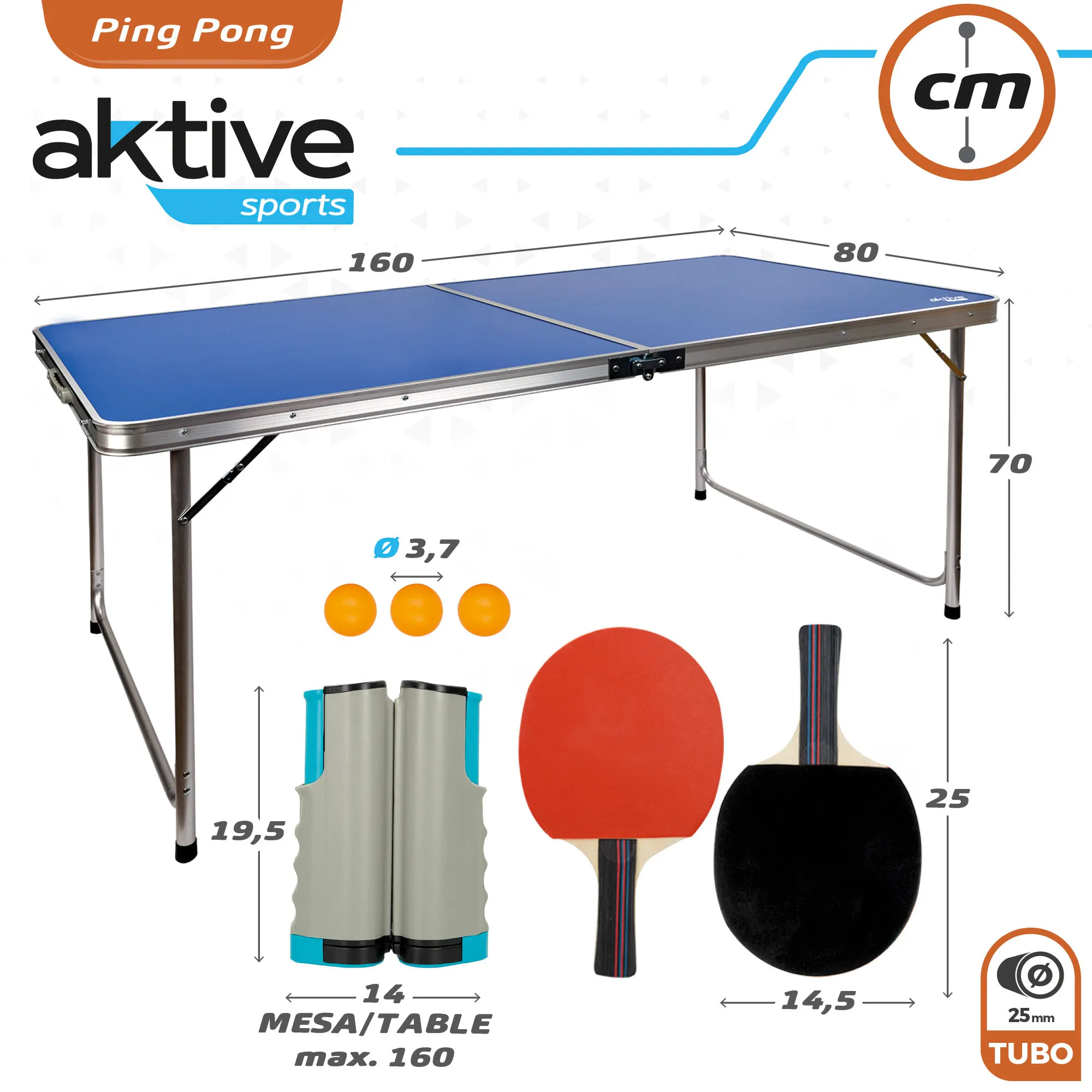 Mesa de ping pong dobrável 160x80cm Outsunny A20-145 - Comprar com preços  económicos