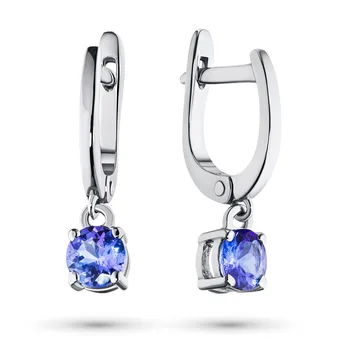 

Earrings made of silver with tanzanite
