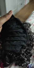 Coleta con cordón vigoroso, extensión de pelo rizado Afro, Clip sintético en cola de poni, extensión de cabello afroamericano
