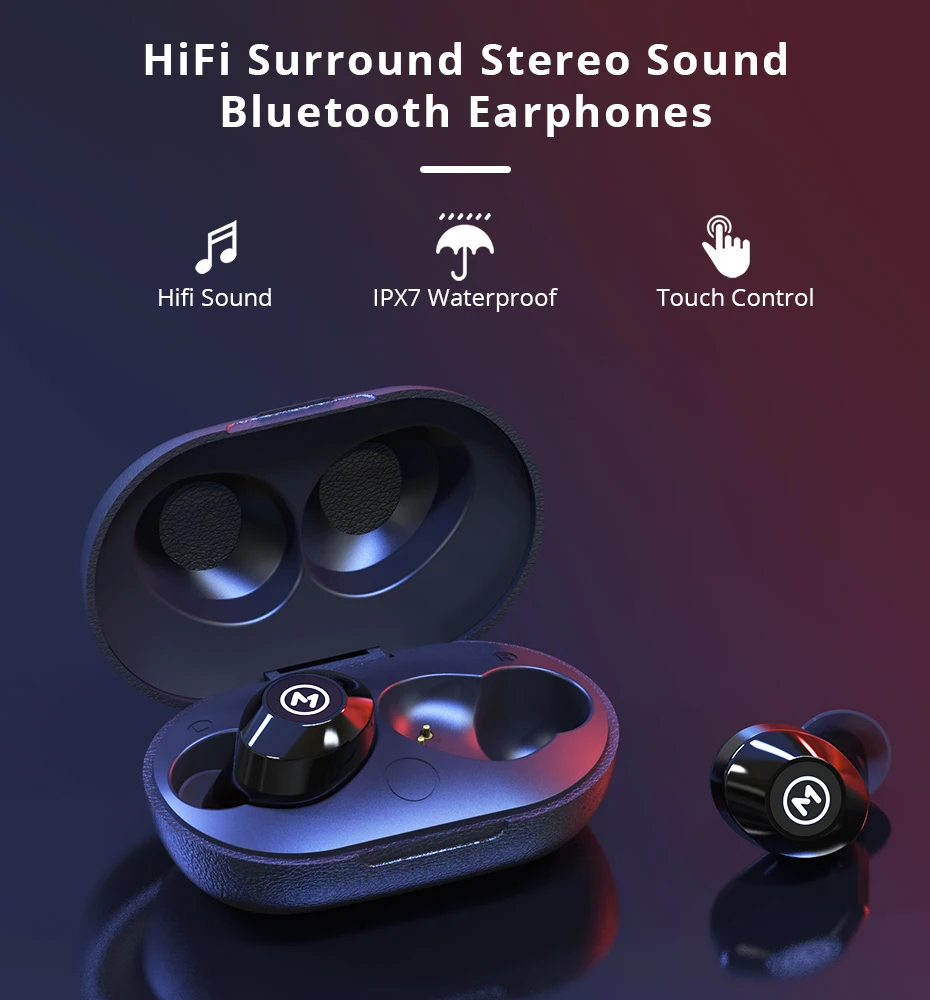 Makibes TWS 9D Stereo bass Bluetooth Headphones, Volume Control Sport Wireless Earphones with Dual Microphone Airoha 1526P chip--1_01