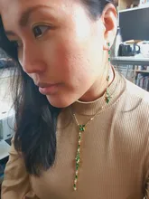 Swa-Conjunto de joyería de cristal verde tierra para mujer, Set de anillo, pulsera y Collar para mujer, amuleto de joyería de banquete