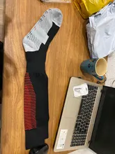 Calcetines deportivos profesionales para hombre y mujer, calcetín largo de esquí térmico, ciclismo de montaña al aire libre, ciclismo, correr, fútbol, color negro y rojo