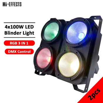 

Professional Combination 2pcs/lot 4X100w 4 Eyes RGB 3 IN 1 COB Par Lighting LED Blinder Lights For Dj Disco Party Stage