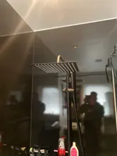 Shower-Head Square Ceiling-Mounted Bathroom Stainless-Steel LANGYO Rain Black Wall Ultrathin