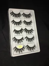 Pestañas postizas 3D, 5 pares, pelo de visón de imitación, pestañas de serie Wispies Fluffies naturales, largas y suaves, hechas a mano, pestañas negras sin crueldad