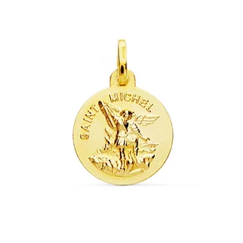 

Medal 9k Gold Saint Michel 14mm. Smooth round
