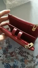 Cuzdan-cartera corta de cuero genuino para hombre y mujer, monedero masculino, tarjetero para licencia de conducir
