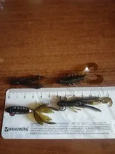 Silicone Bait Float Wobbler Shrimp Lobster Worm Fishing-Lure Lizards Twintails 4pcs 2g