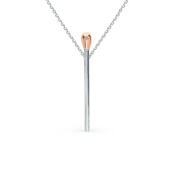 

Silver necklace with diamonds sunlight sample 925