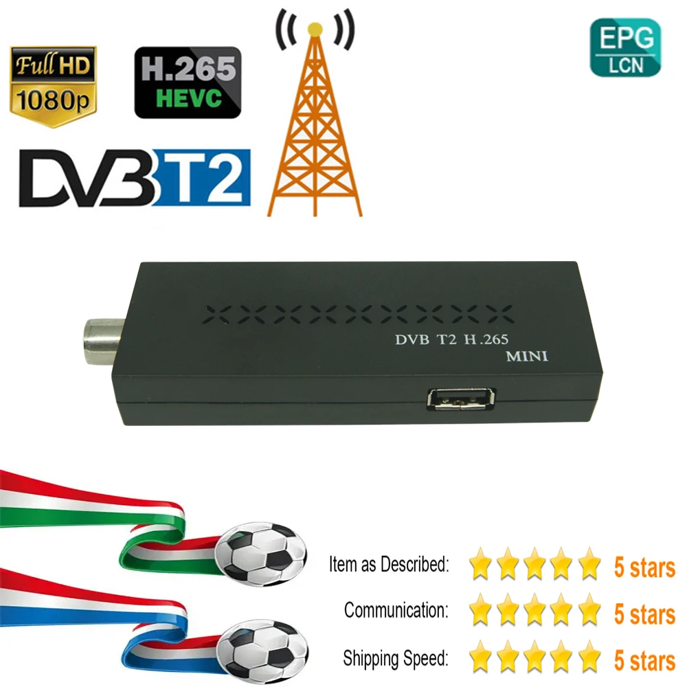 Haohsat DVB T2 итальянский ТВ-тюнер T2mini декодер цифровая ТВ-приставка Earth Italia Hevc Wifi H265