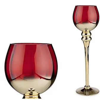 

Candleholder Red Crystal Gold (13 x 40 x 13 cm)