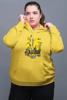 

Angemiel Wear Robot Attack Yellow Women 'S Hooded Sweatshirt