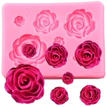 

Rose Flower Silicone Mold Wedding Cupcake Topper Fondant Mould Cake Decorating Tools 3D Craft Chocolate Candy Resin Clay Molds