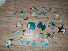 Abalorios de esmalte de plantas y flores, mezcla de animales, accesorios para fabricación de joyas, 10/31 Uds.