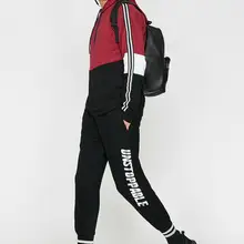 Хлопковый мужской черный спортивный костюм с принтом SIX 0KAM42052YK