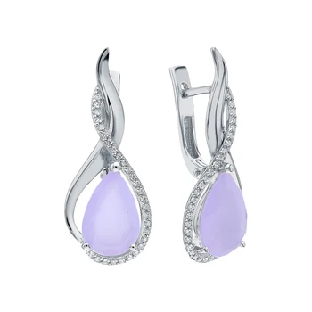 

Silver earrings with cubic zirconia sunlight sample 925